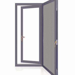 China Screen Integrated Aluminum Swing Doors Casement Double Glass Curved Inner Sash wholesale