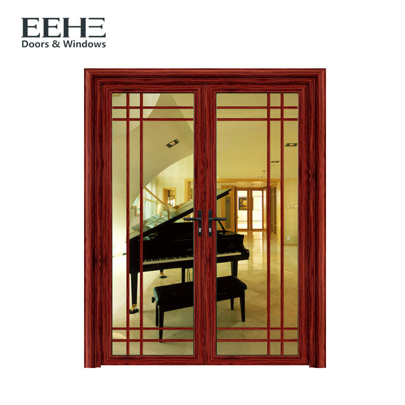 China Soundproof Aluminium Contemporary Entrance Doors , Red Aluminium Double Front Doors wholesale