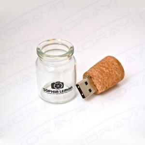 China Wood Cork Arcylic Bottle Thumb Drive, Message In the Bottle Custom Logo Novelty USB Stick wholesale