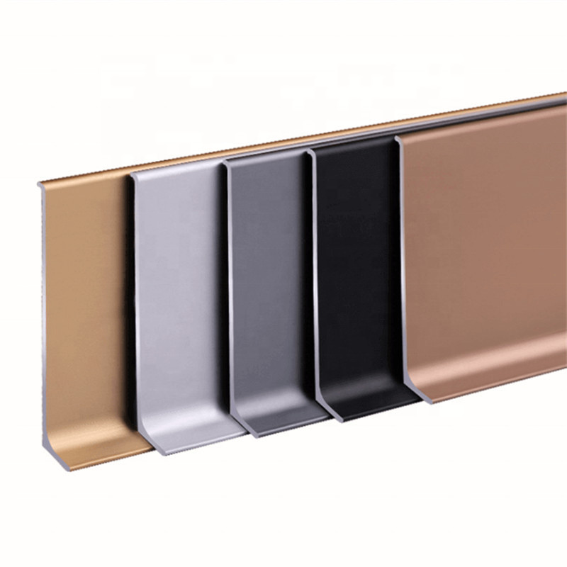 China Wall Aluminium Skirting Profile 2mm Metal Skirting Board wholesale
