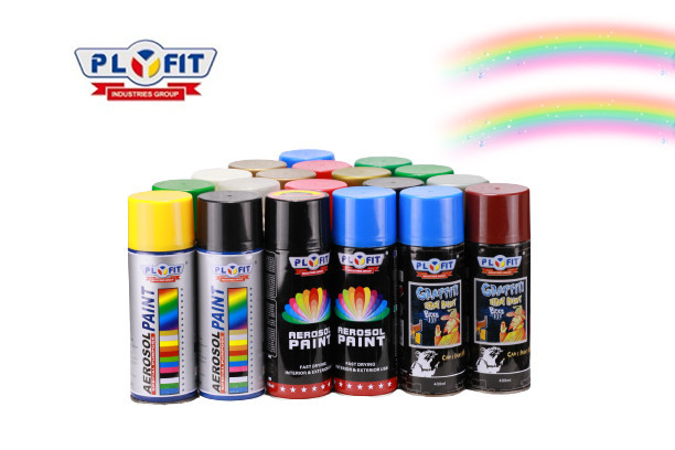 China Plyfit Aerosol Acrylic Spray Paint Chrome Glod Florescent Color For Glass / Wood / Metal wholesale