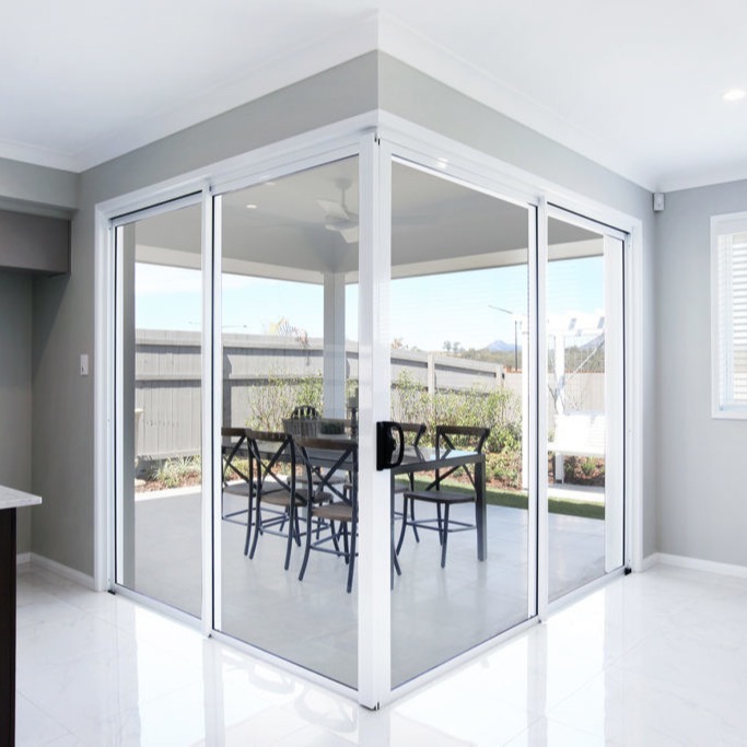 China Recyclable Aluminum Framed Sliding Glass Doors White Hotel wholesale