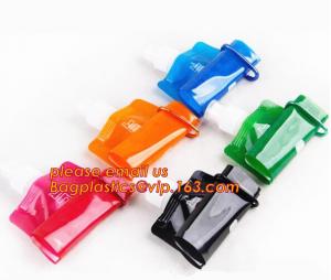 China portable foldable water bottle / folding water bag,BPA Free Stand Up Spout Portable Foldable Water Bottle/Bag With Carab wholesale