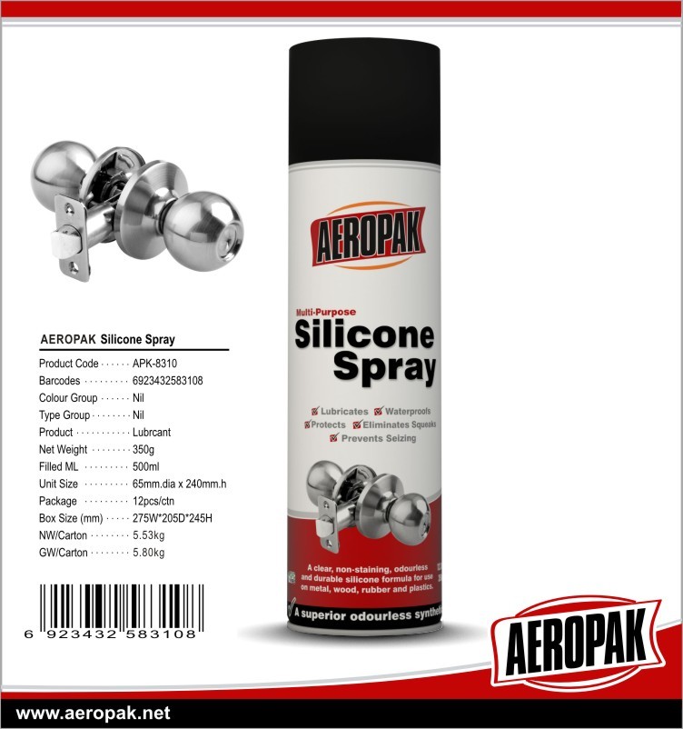 China AEROPAK multi-purpose silicone spray lubricates  Mould release spray silicone lube wholesale