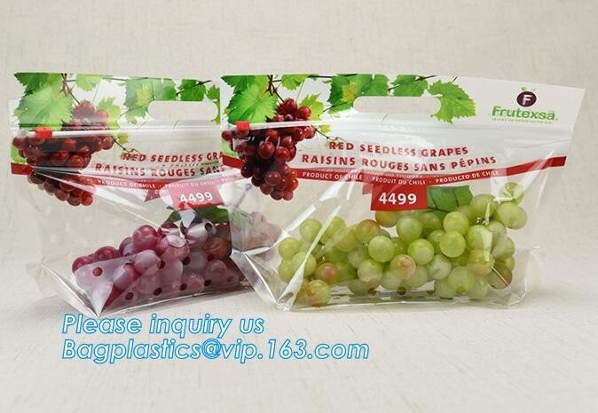 China cpp printed slider zip lock vegetable fruit bag, grape packing bags/ fresh grape packaging bag, food preservation slider wholesale