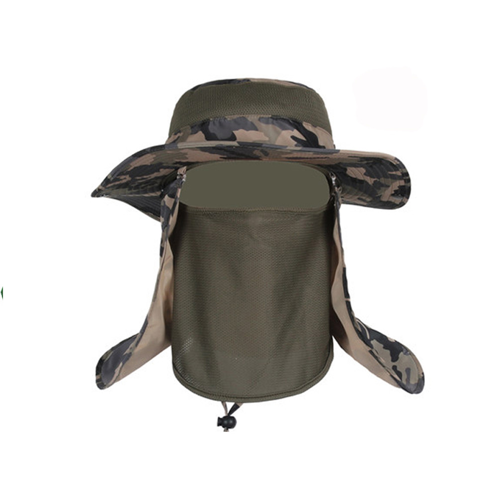 China 100% Cotton Sun Protection Mens Hiking Boonie Hat With Neck Flap Plush Style wholesale