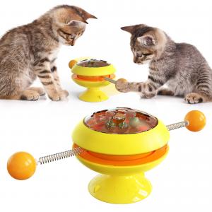 China Catnip Ball Gyro Interactive Pet Toys Rotating Windmill Cat Toy ABS Turntable Function wholesale