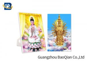 China Pantone Color PP 3D Lenticular Postcards For Greeting / Buddhism Card wholesale