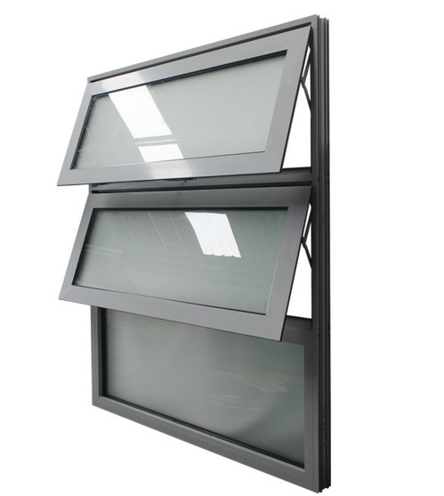 China Silver Anodized Frame Aluminum Awning Windows Horizontal Tilt And Swing wholesale