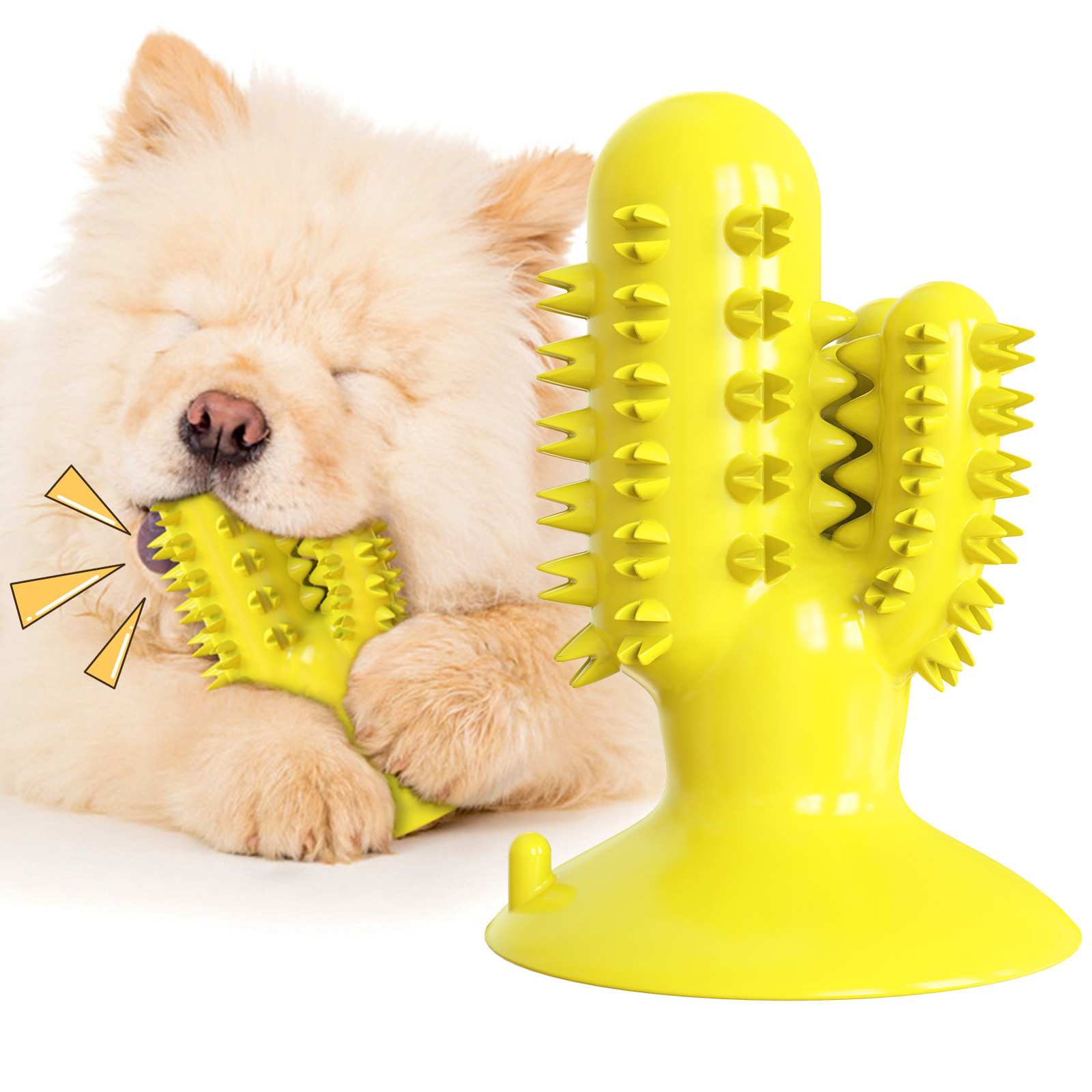 China Cactus Shape Interactive Pet Toys Molar Teeth Dog Dental Chew Toy TPR 125g wholesale