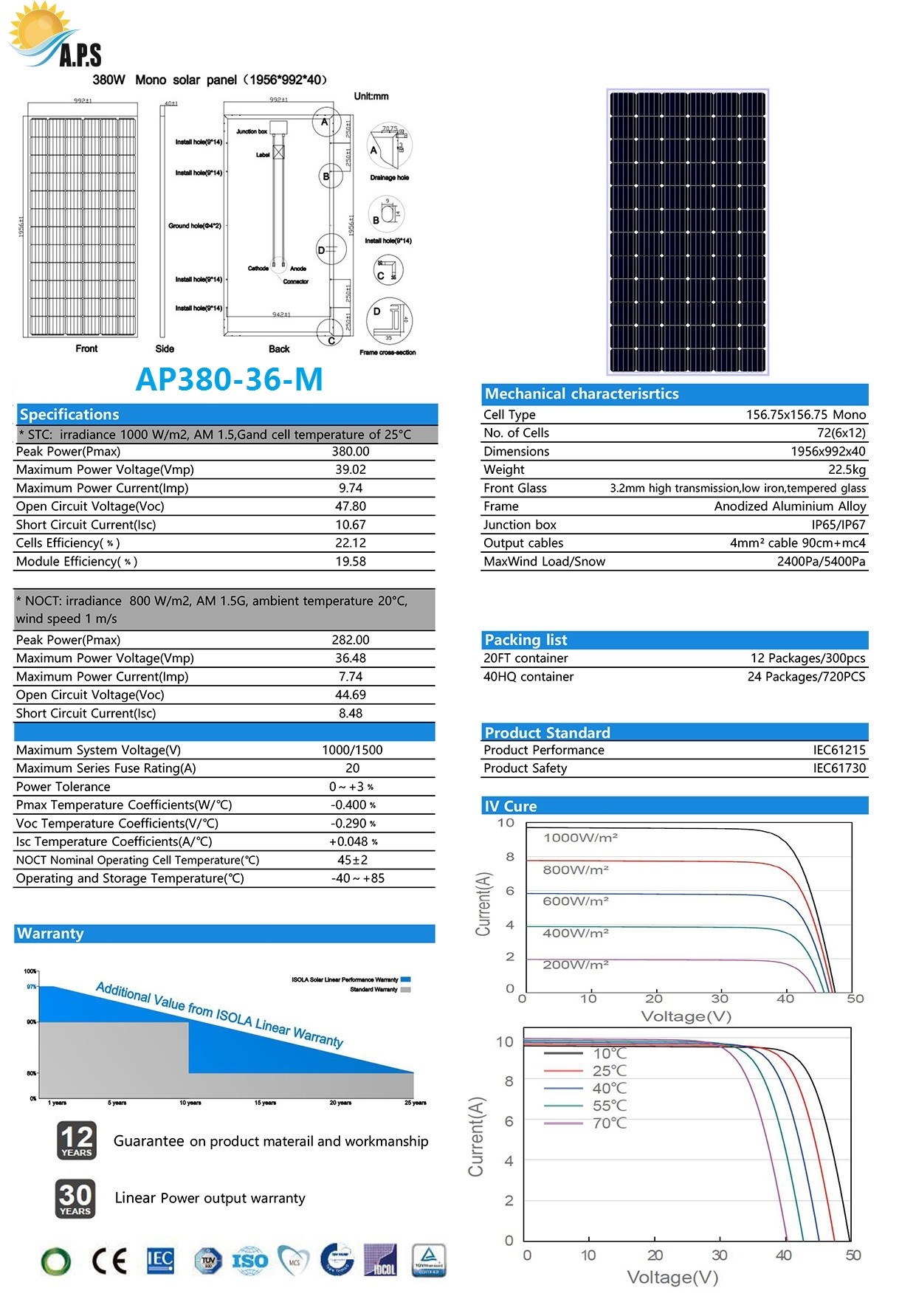 China Solar Monocrystalline Module 36V 72 Cell Mono, 350W,355W,360W, Solar Photovoltaic Panel, solar aluminum frame wholesale