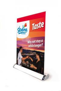 China A3 Tabletop Retractable Banner Stands Portable Aluminum Mini Roll Up Banner wholesale