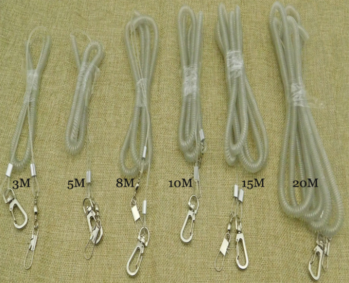 Long Spring Parrot Safe Rope Straps Securing Wire Inside Platic Clear PU Coated 0
