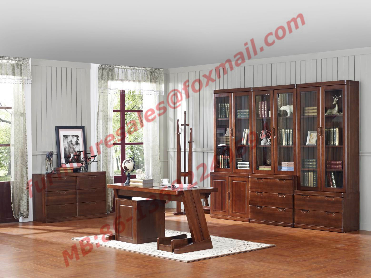 China High Quality Solid Wooden Material Bookcase Set in Study Room wholesale