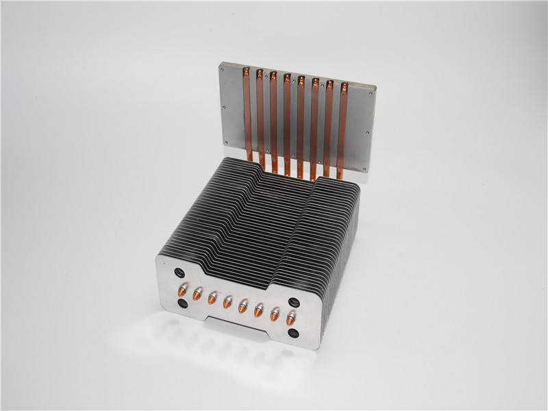 China 130W Copper Pipe heat Sink Thermal Fat Heat pipe Block Plate Aluminum Fin Cooler For LED wholesale