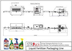 China Automatic Bottle Filling Line Liquid Fertilizer Packaging Machine 500ml - 5L Volume wholesale