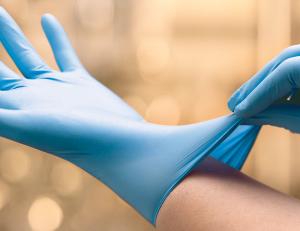 China Strong Durability Blue ESD Safe Nitrile Gloves Anti Static With Good Flexibility wholesale