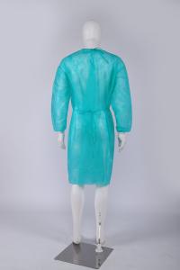 China PP PE Disposable Long Sleeve Gown Green Non Woven Disposable Isolation Gown wholesale