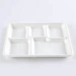 Paper 5 Compartment Disposable Plates , Sugarcane / Bagasse And Bamboo