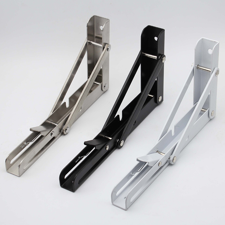 Stamping Punching Bending Process Wall Mount Collapsible Shelf Hinge for 2pcs White