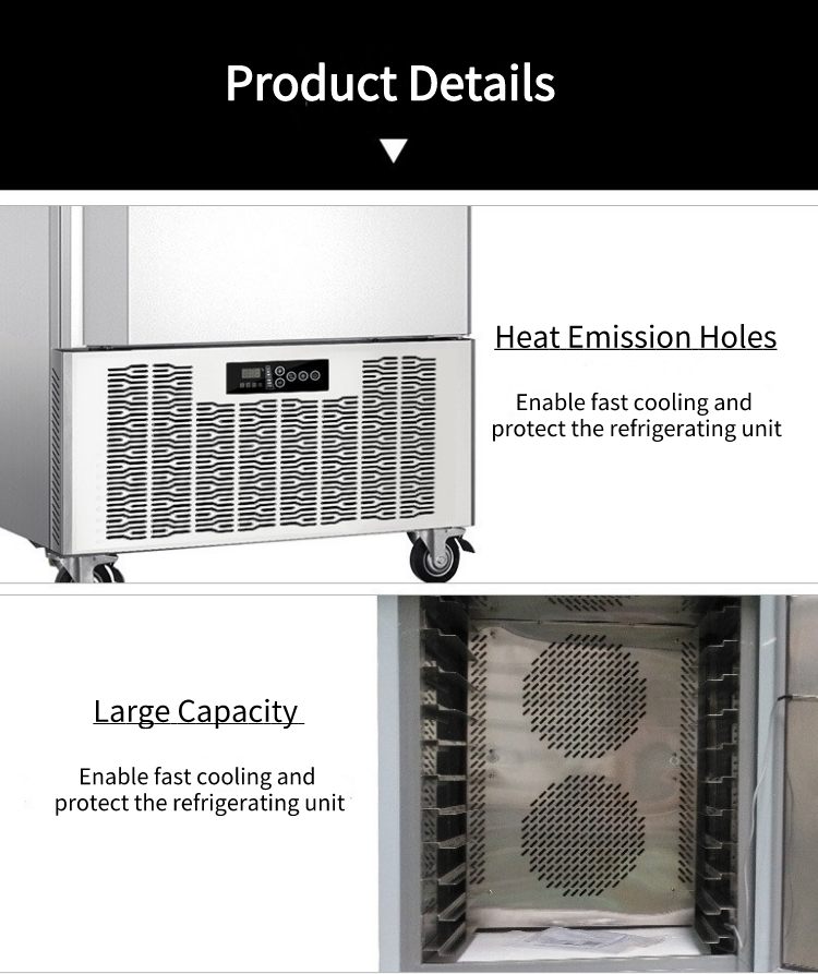 Commercial Blast Kitchen Fridge Freezer 550W For Dumplings Seafood