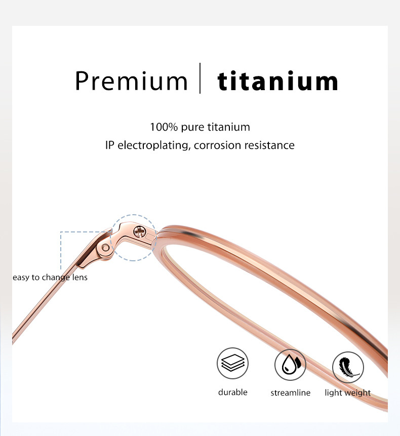 Multi layer coating Optical Eyeglasses Titanium Acetate Alloy For Eye Protection