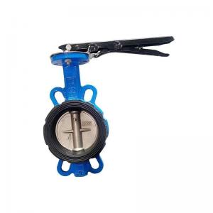 China ANSI CF8 EPDM PTFE Strong Acid Ductile Iron Lever Opreated Wafer Lug Butterfly Valve on sale