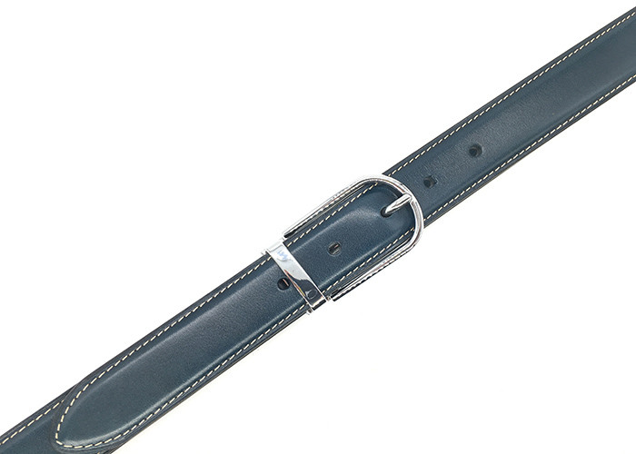 Standard Size Mens Black Leather Dress Belt With Metal Clip Buckle Customized Logo
