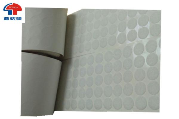 Quality Circle Hook And Loop Coins Roll , Printing glued Removable Adhesive Dots 5/8" for sale