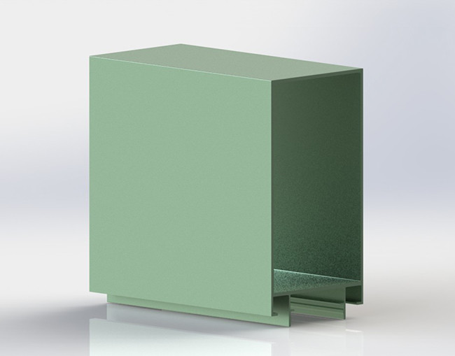 Light Green Coated Aluminum Curtain Wall Profile Engineering Exterior