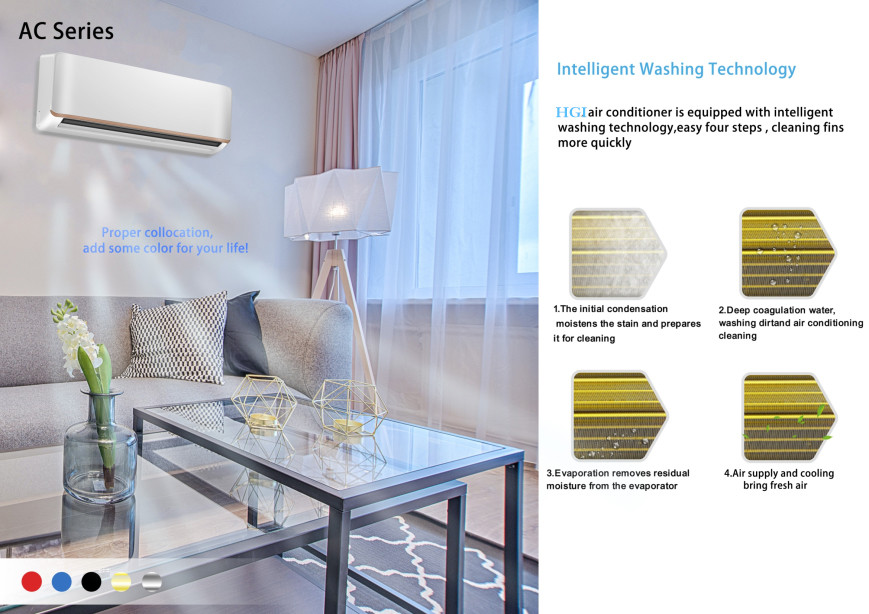 Intelligent Washing Split Air Conditioner With Cleaning Fins