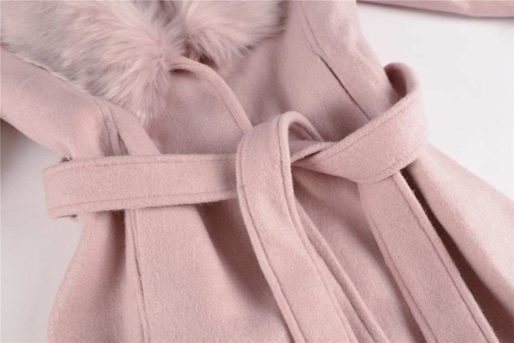 New Design Autumn & Winter Warm Women Pink Long Fur Coats Clothing
