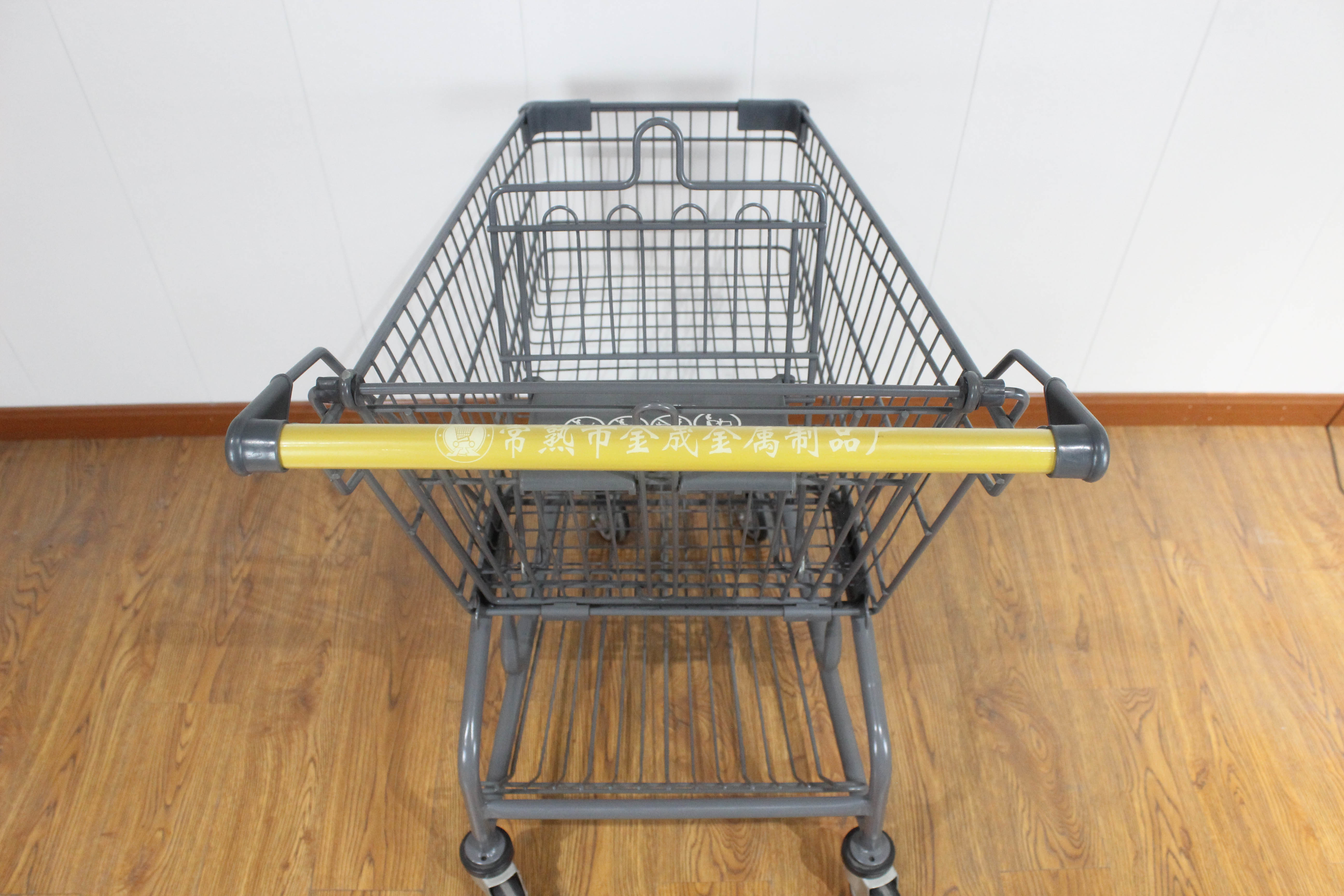 80L Galvanized Supermarket Trolleys Travellator Wheel Metal Shopping Trolley