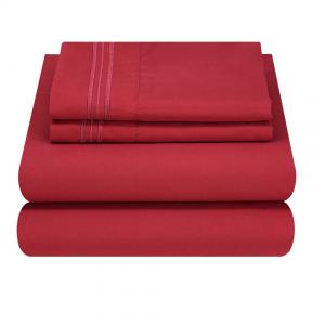 China XINPAI Microfiber Three Lines Embroidery Massage Bedding Sheet Set for Flat Bed Sheet wholesale