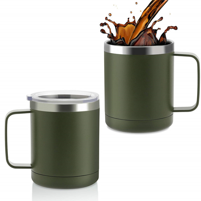 12oz Stainless Steel Insulated Coffee Mug With Handle Double Wall