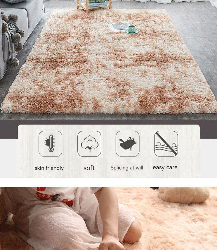 Abstract Pattern Faux Sheepskin Fur Area Rugs for Floor Mat Carpet in Living Room