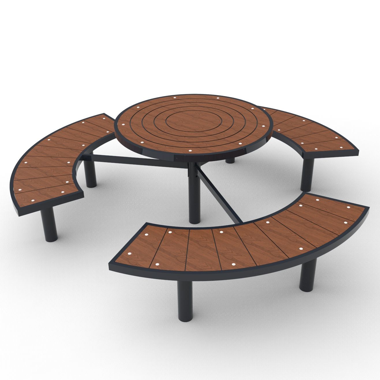 High End D1800*H780mm Round Picnic Table Set With Cushion