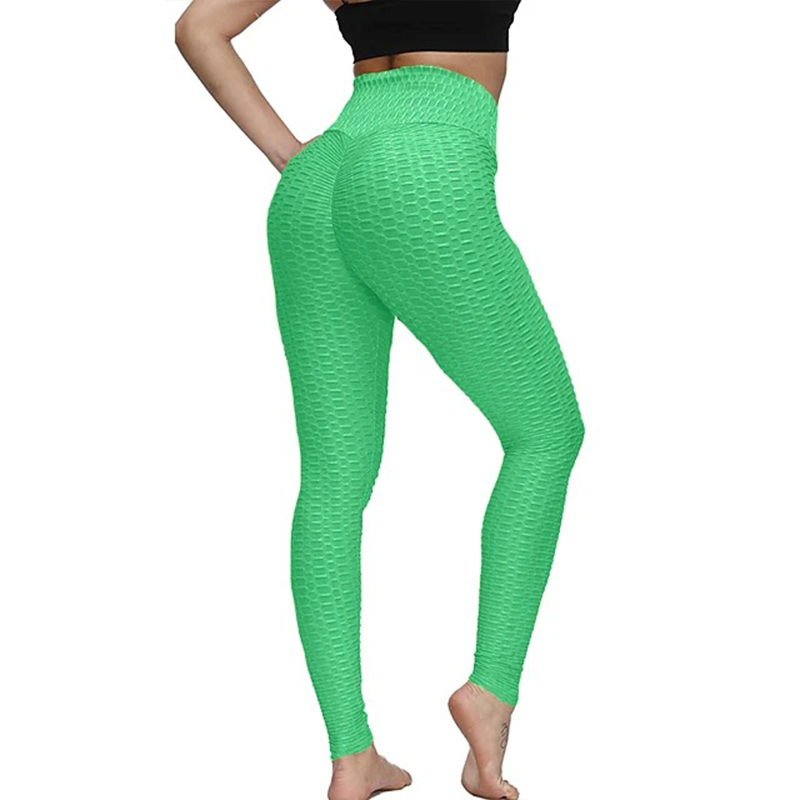 Women'S High Waist Yoga Pants Ruched Butt Lifting Jacquard Leggings Tummy Control