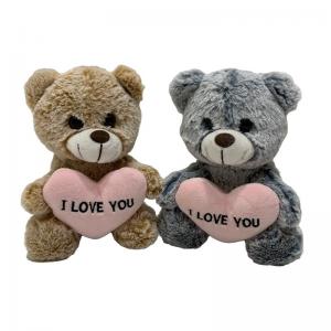 China 18 Cm 2 Colors Plush Bears Toy With Heart For Valentine'S Day Gift on sale