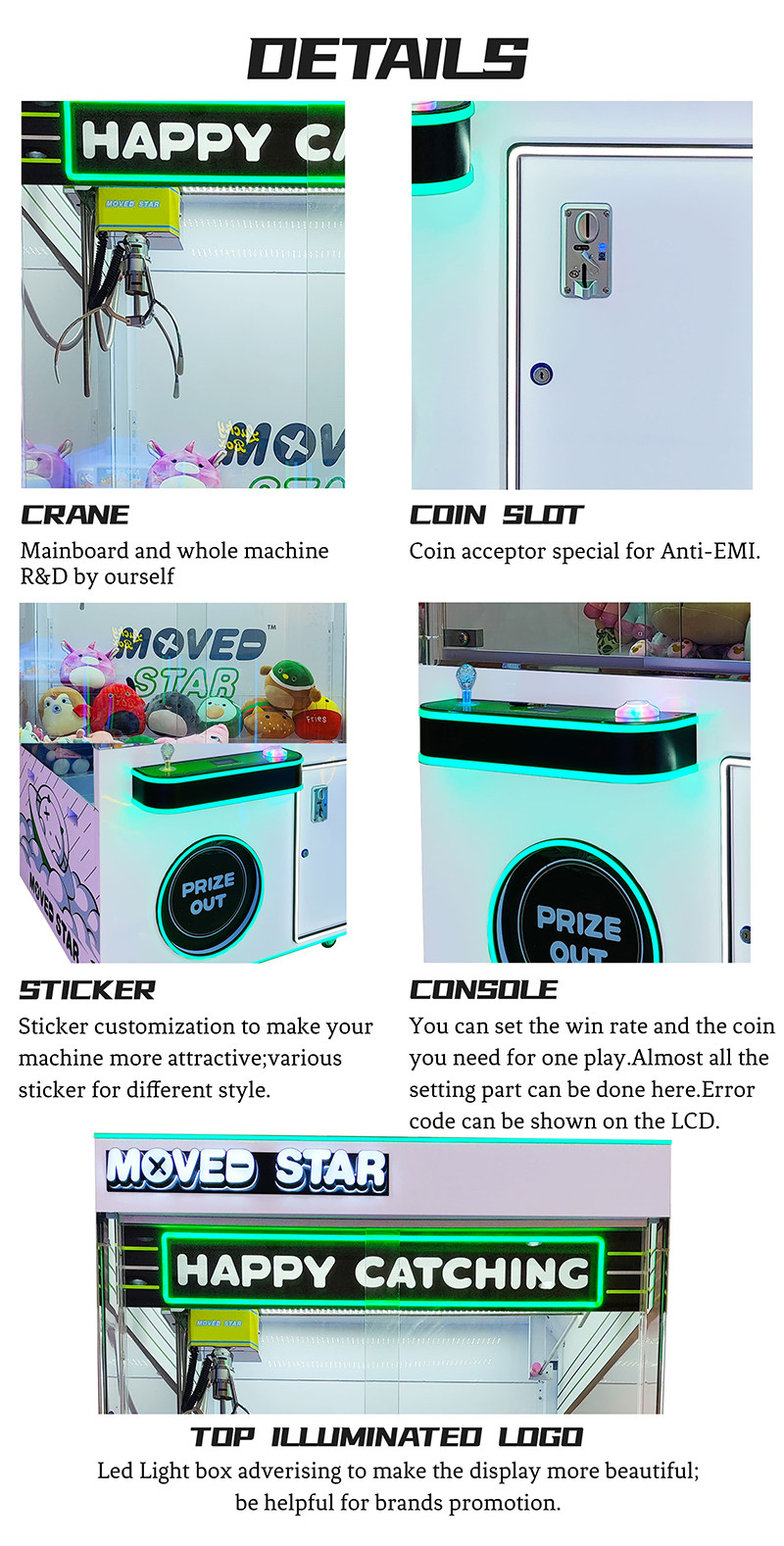 42inch Big Doll Machine 42nch Coin Operated Game Toy Claw Crane Machine With Bill Acceptor
