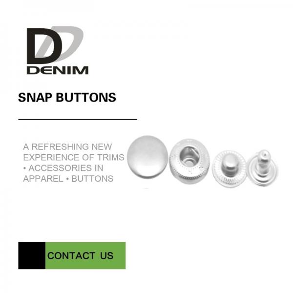 Quality Denim Dress Snap Matt & Shiny Silver Metal Buttons Bulk Trims for sale