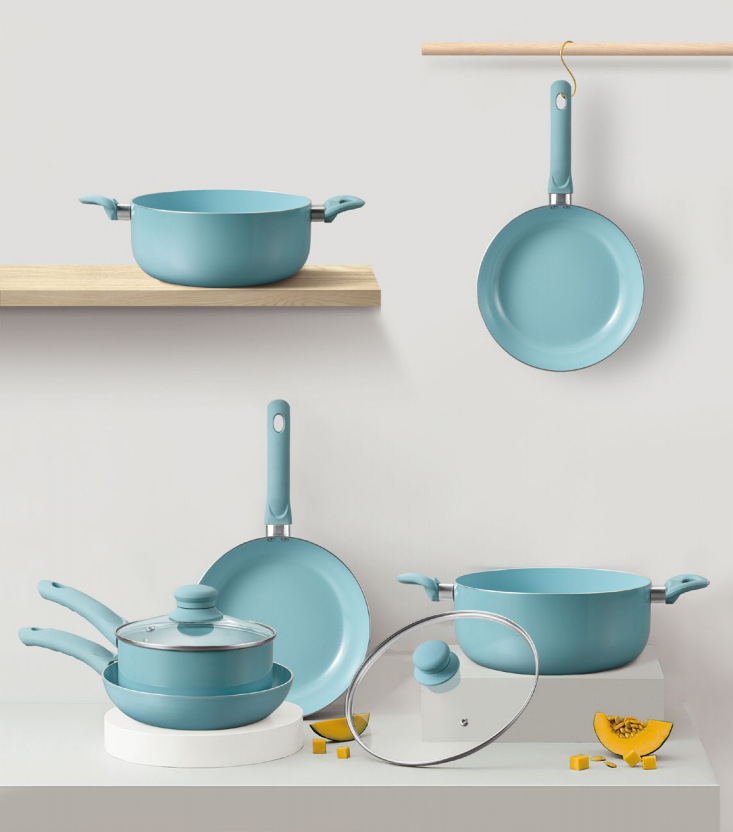 High Quality 12 Piece Aluminum Non Stick Cooking Pot And Pans Set Kitchen Soup Pot Cookware Sets