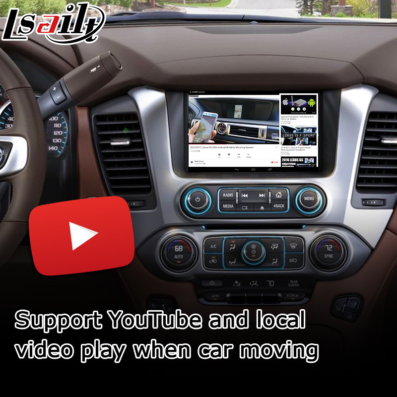 Chevrolet Tahoe Suburban wireless carplay interface box with androif auto youtube play Lsailt Navihome GMC Yukon
