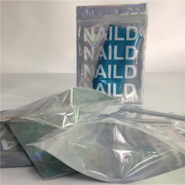 SGS/FDA Aluminium Foil Bag Makeup Reusable Mylar Packaging Three Side Sealed