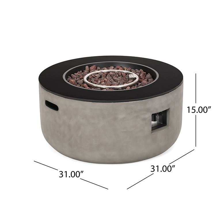Cement Customized Color Portable Round Propane Fire Pit For Camping Party