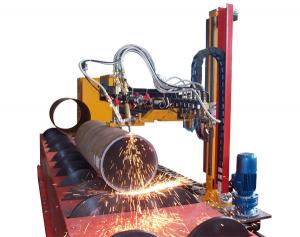 China Pressure Vessel Building CNC Laser Tube Cutter , 1250mm CNC Plasma Pipe Cutting Machine wholesale