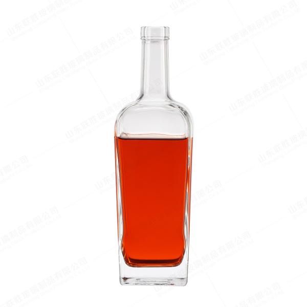 Customized Glass Bottle 70cl 75cl Square Whiskey Spirit Glass Bottle with Custom