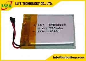 China LP502530 Lithium Polymer Battery 3V 800mAh High Temperature Ultra Thin Battery CP502530 wholesale
