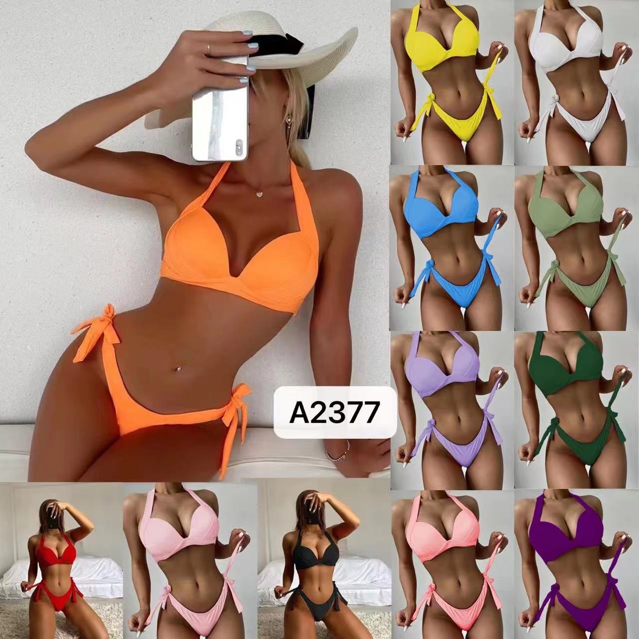 Swimming Suits Bikini Sexy Strength Abrasion Resistance High Elastic Backless Miss Yellow Blue
