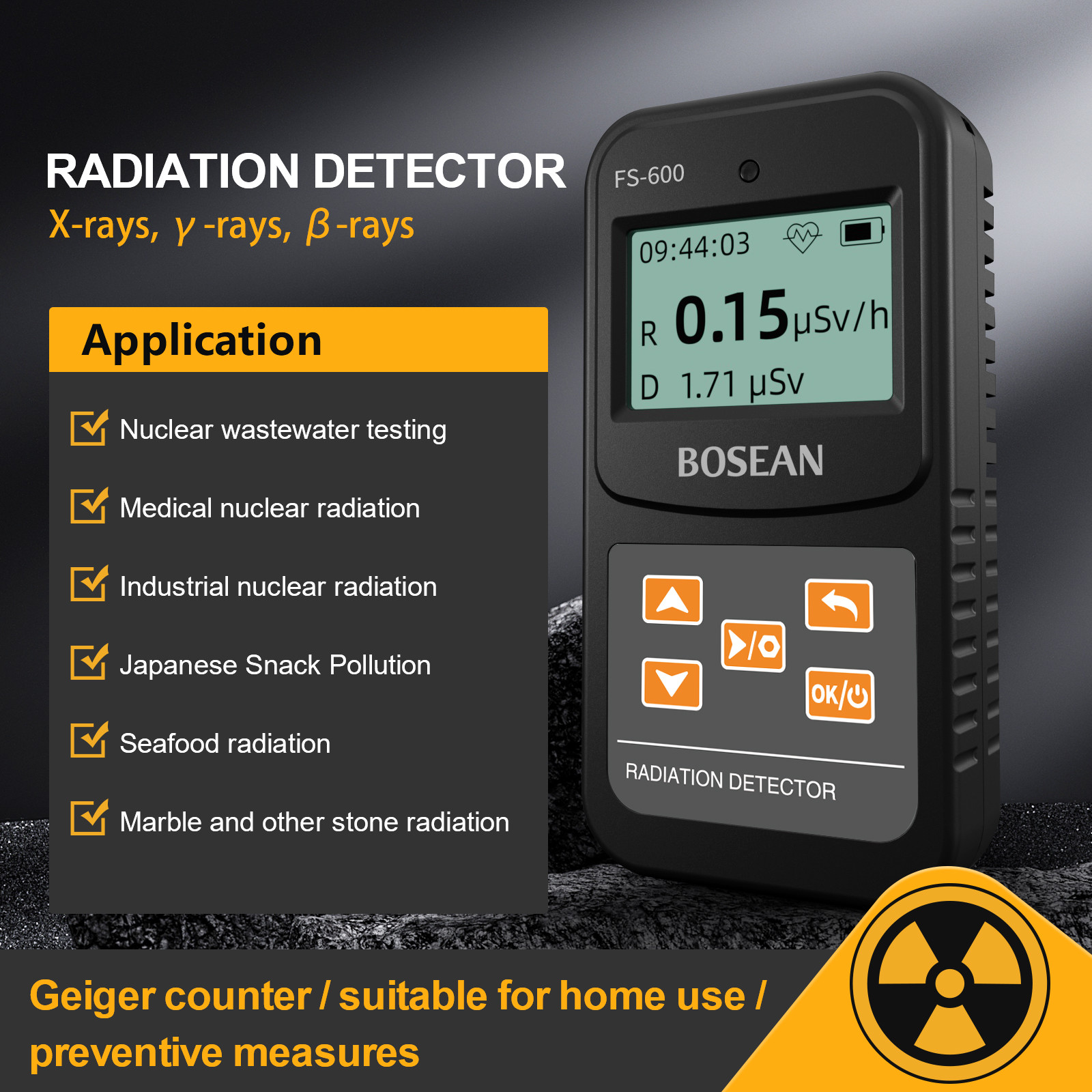 3a Battery Nuclear Radiation Detector Radiation Survey Meter For X Beta Gamma Ray